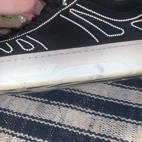 Jimmy Choo Hawaii Black Suede Pearl sneakers sz 40 1/2 fits a size 10 - Picture 11 of 12